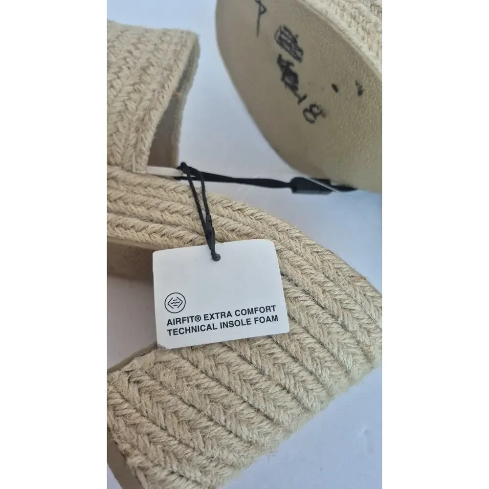 Zara Jute Chunky Platform Sandals w/ Airfit Cushioned Insoles Size 42 (US 11)